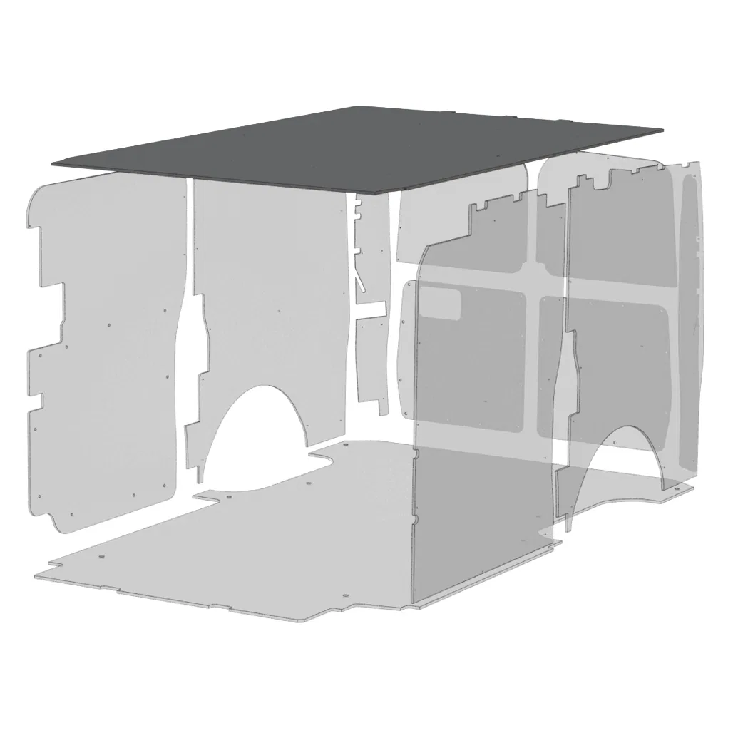 515-114-2613X – LEGEND FLEET Van Ceiling Liner, Textured Grey Polypropylene Outer Layer With A Plastic Core Backed Wi...